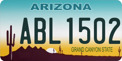 AZ license plate ABL1502