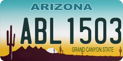 AZ license plate ABL1503
