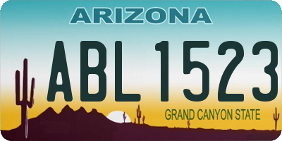 AZ license plate ABL1523