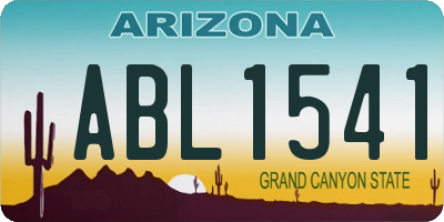 AZ license plate ABL1541