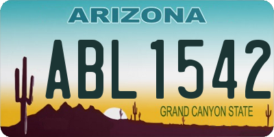AZ license plate ABL1542