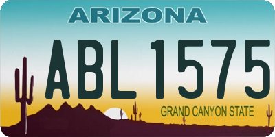AZ license plate ABL1575