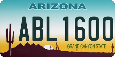AZ license plate ABL1600