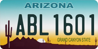 AZ license plate ABL1601