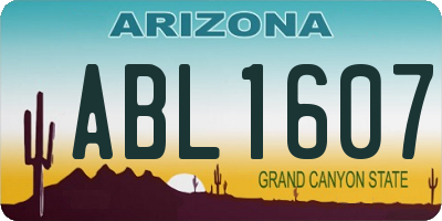 AZ license plate ABL1607