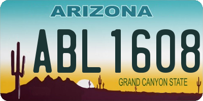 AZ license plate ABL1608