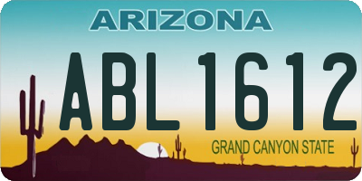 AZ license plate ABL1612