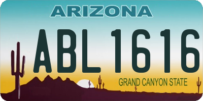 AZ license plate ABL1616