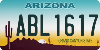 AZ license plate ABL1617