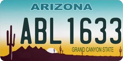 AZ license plate ABL1633