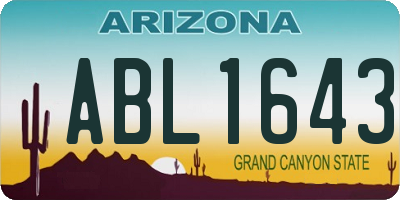 AZ license plate ABL1643