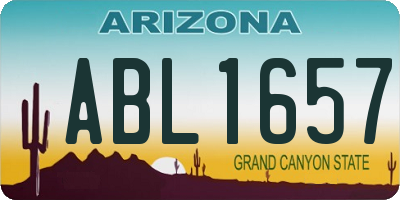 AZ license plate ABL1657