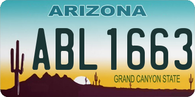AZ license plate ABL1663