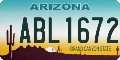 AZ license plate ABL1672