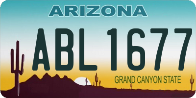 AZ license plate ABL1677