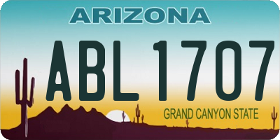 AZ license plate ABL1707