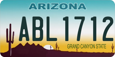 AZ license plate ABL1712