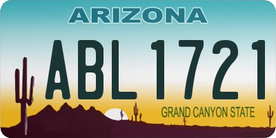 AZ license plate ABL1721