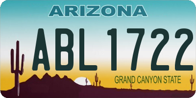 AZ license plate ABL1722
