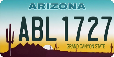 AZ license plate ABL1727