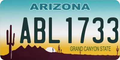 AZ license plate ABL1733