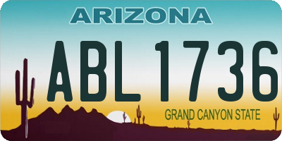 AZ license plate ABL1736