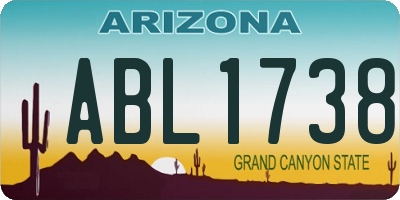 AZ license plate ABL1738