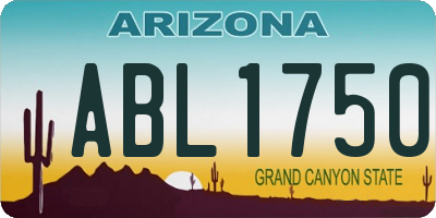 AZ license plate ABL1750