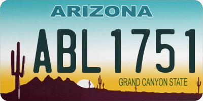 AZ license plate ABL1751