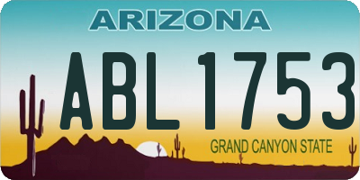 AZ license plate ABL1753