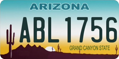 AZ license plate ABL1756