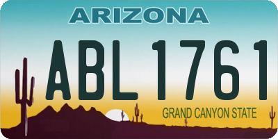 AZ license plate ABL1761