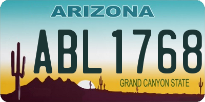 AZ license plate ABL1768