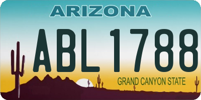 AZ license plate ABL1788