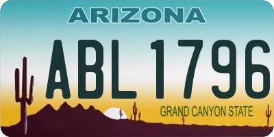 AZ license plate ABL1796