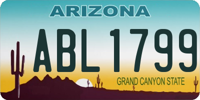 AZ license plate ABL1799