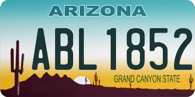 AZ license plate ABL1852