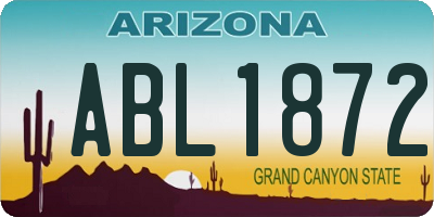 AZ license plate ABL1872