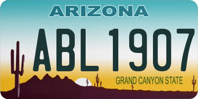 AZ license plate ABL1907