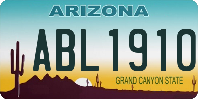 AZ license plate ABL1910