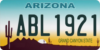 AZ license plate ABL1921