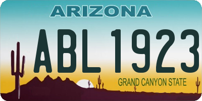 AZ license plate ABL1923