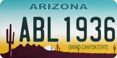 AZ license plate ABL1936