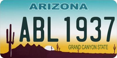 AZ license plate ABL1937