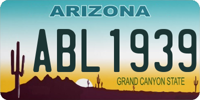 AZ license plate ABL1939
