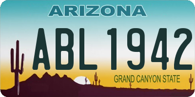AZ license plate ABL1942