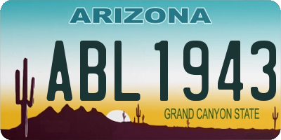 AZ license plate ABL1943