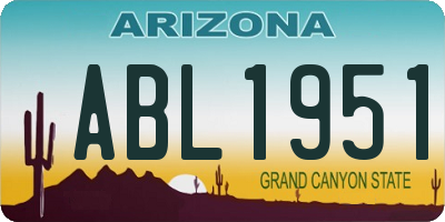 AZ license plate ABL1951
