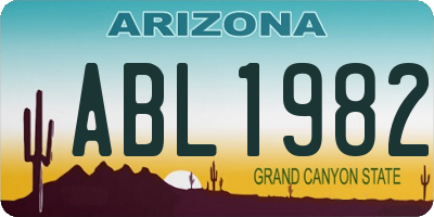 AZ license plate ABL1982