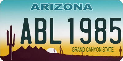 AZ license plate ABL1985